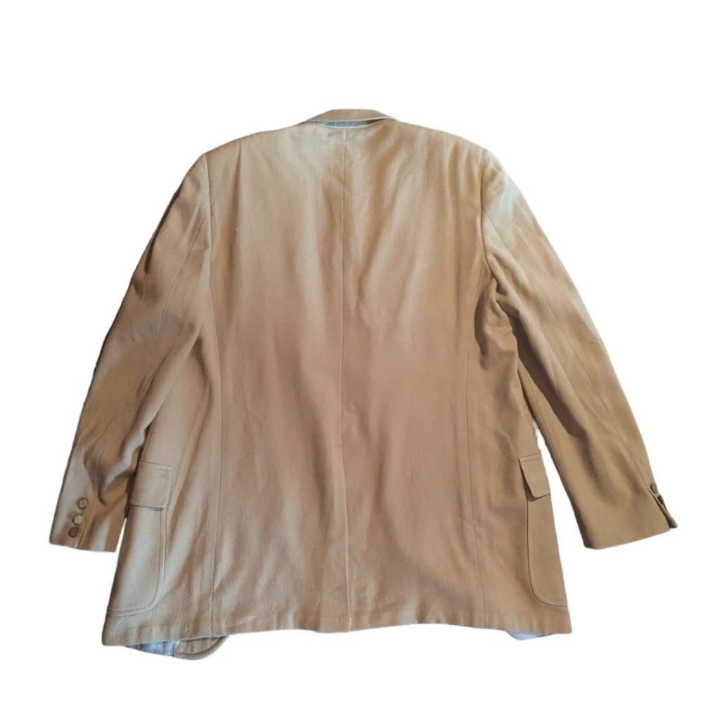 Vintage 100% wool classic academia tan neutral sport coat sz 46L